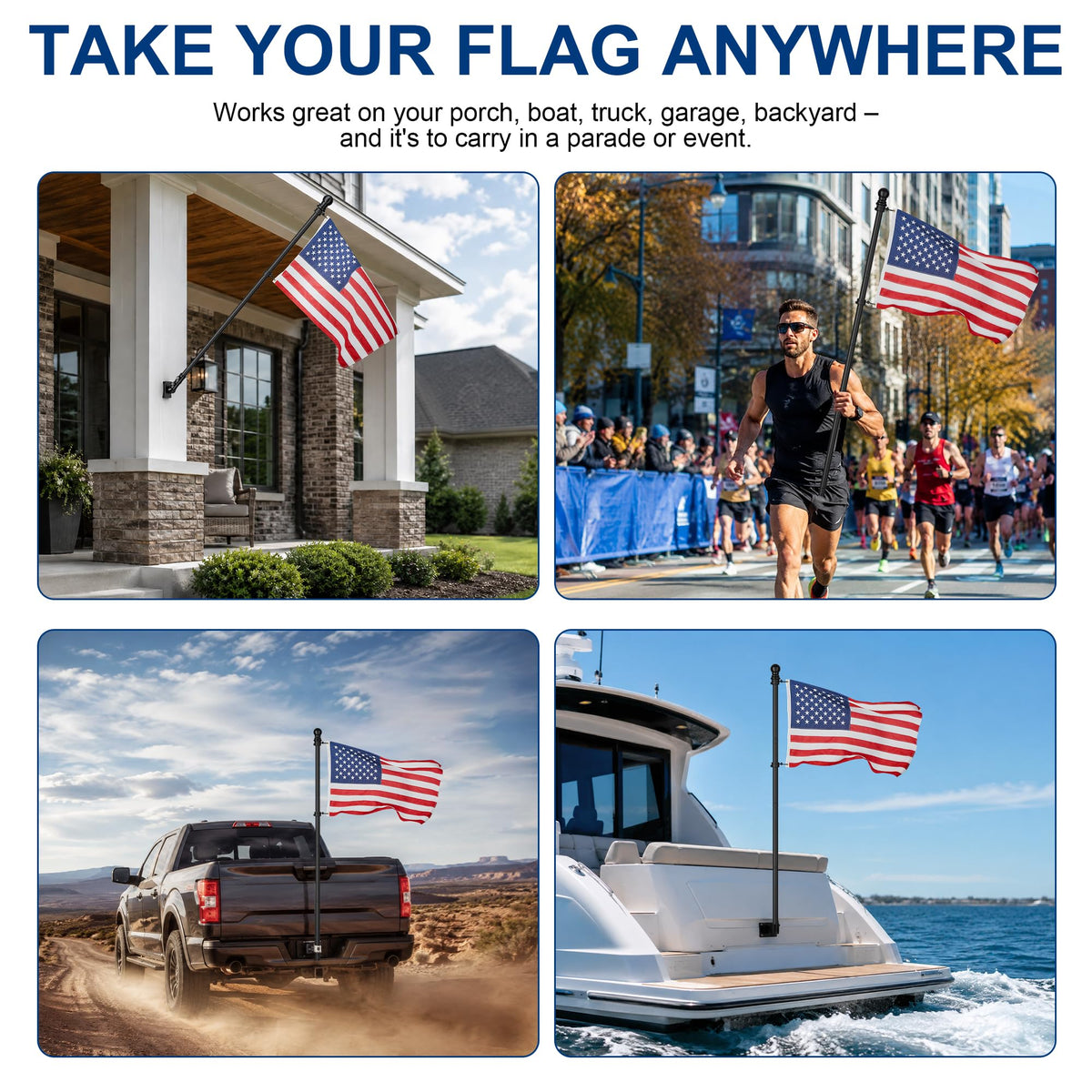 Black 5FT Aluminum Flag Pole J719