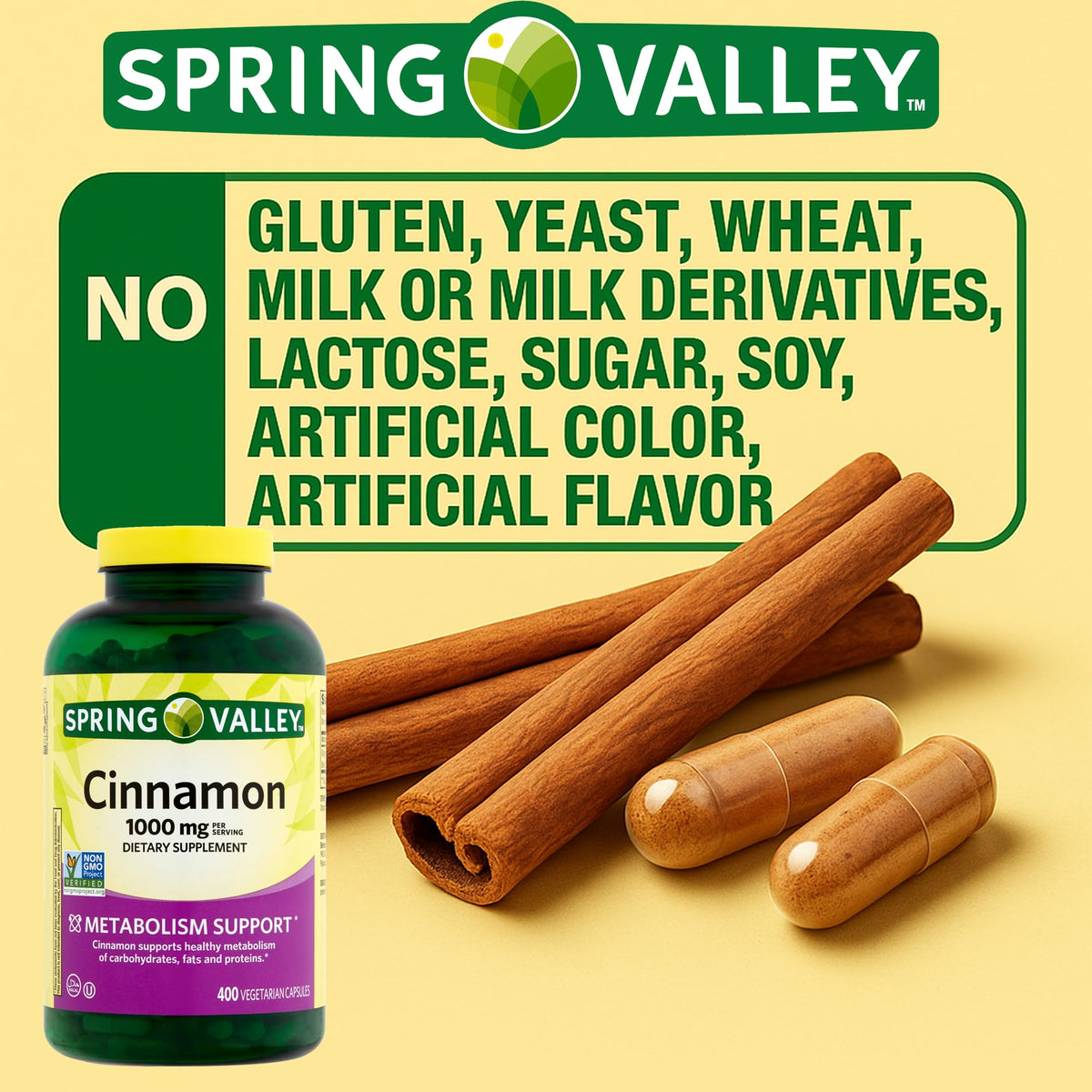 Cinnamon Supplement 1000mg 400 Vegetarian Capsules Q6790