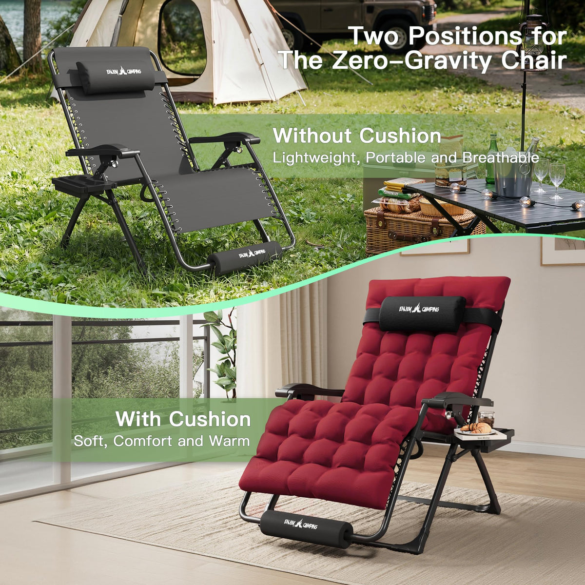 Oversized Folding Reclining Patio Lounge Chair O618376