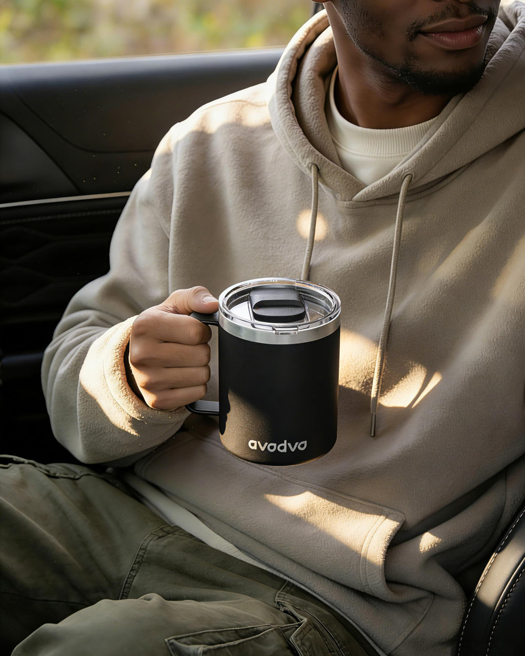 2 Pack 12oz Insulated Stainless Steel Coffee Mug with Lids R79087