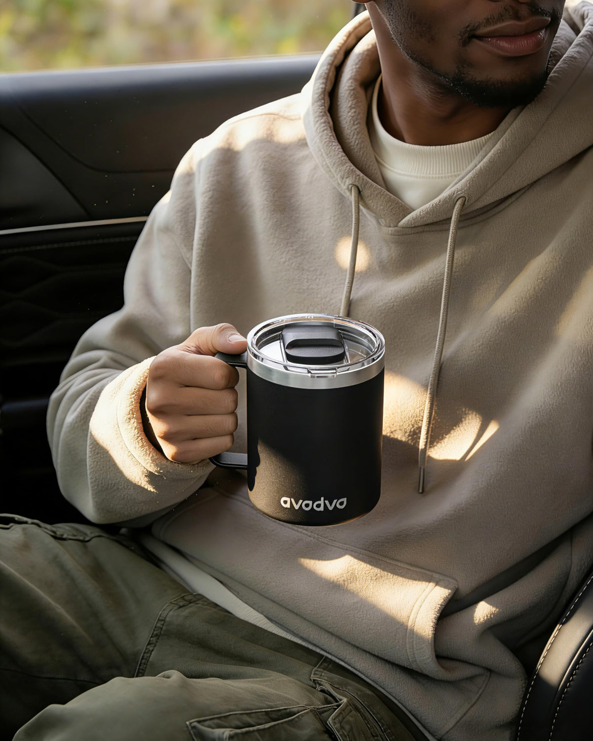 2 Pack 12oz Insulated Stainless Steel Coffee Mug with Lids R79087