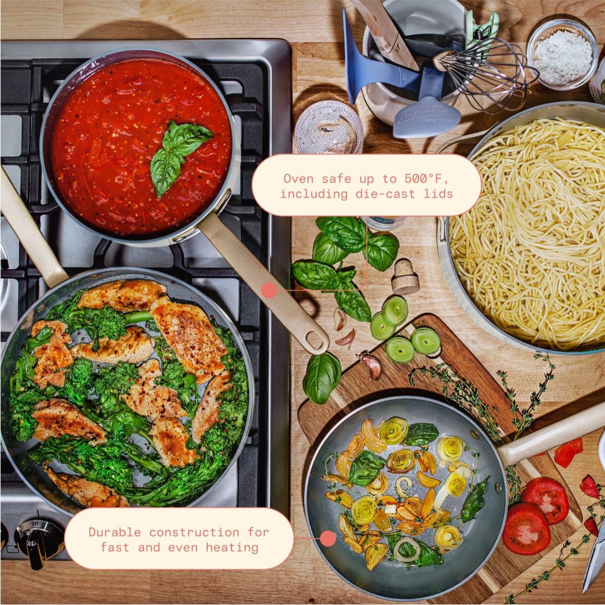 12pc Ceramic Non-Stick Cookware Set A206