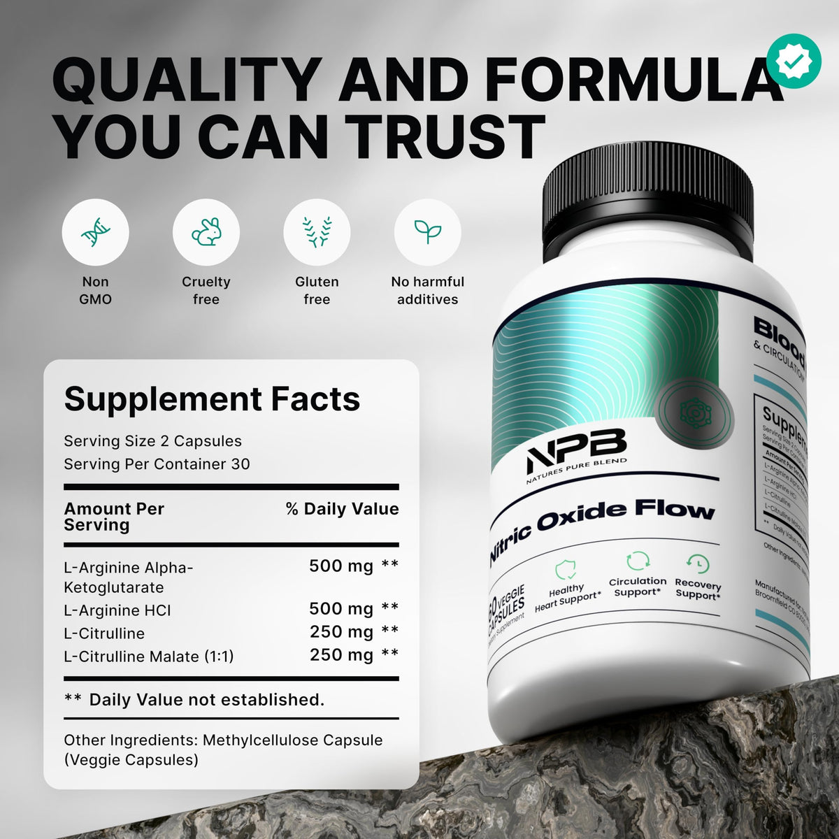 L-Arginine L-Citrulline 1500MG Nitric Oxide Supplements R27037