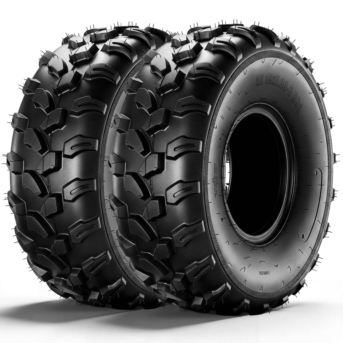 Set of 2 19x7-8 6 Ply Tubeless ATV Tires O5125