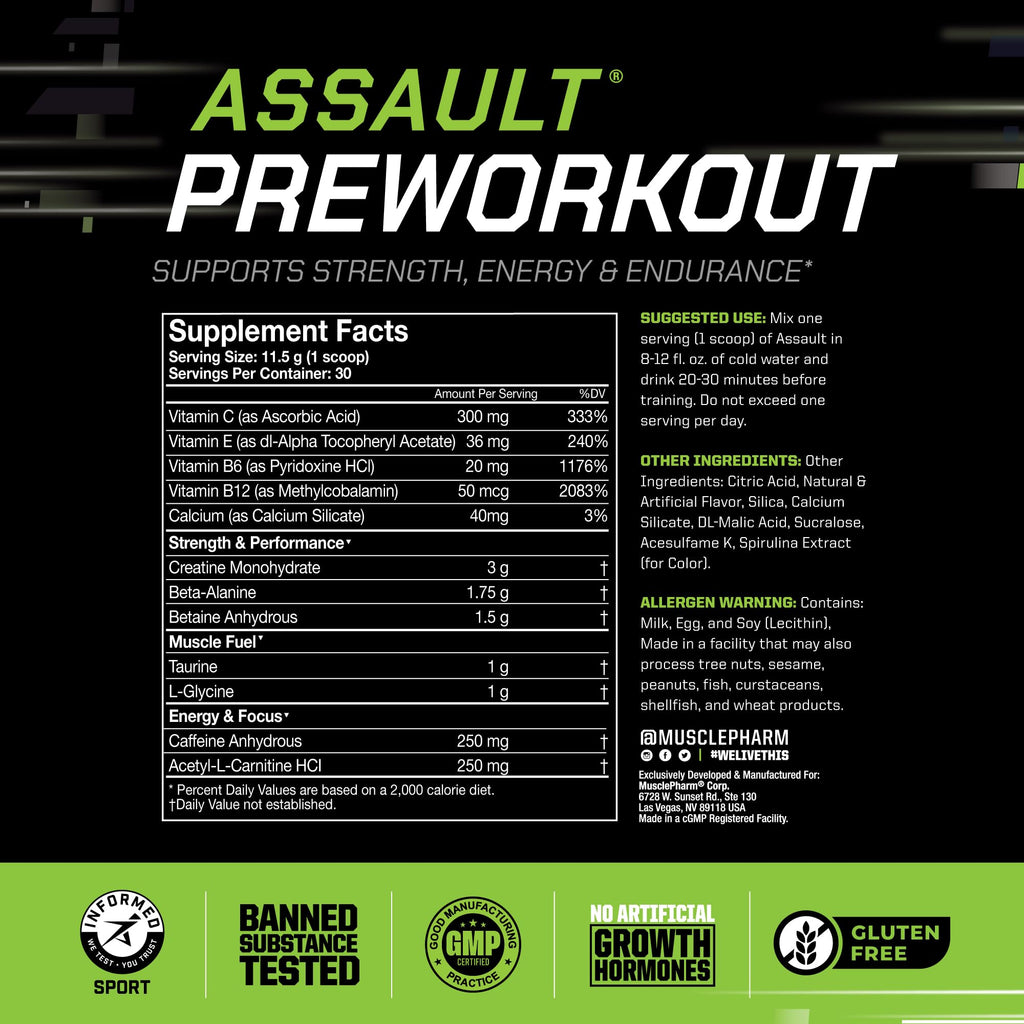 Blue Raspberry PreWorkout Powder 30 Servings J648