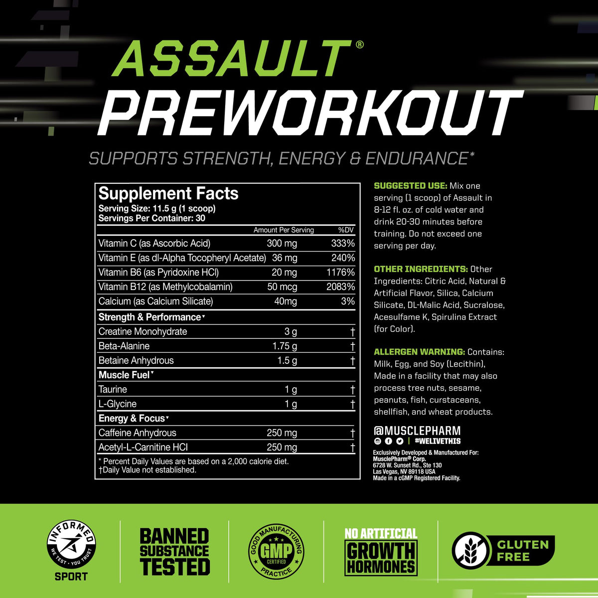 Blue Raspberry PreWorkout Powder 30 Servings J648