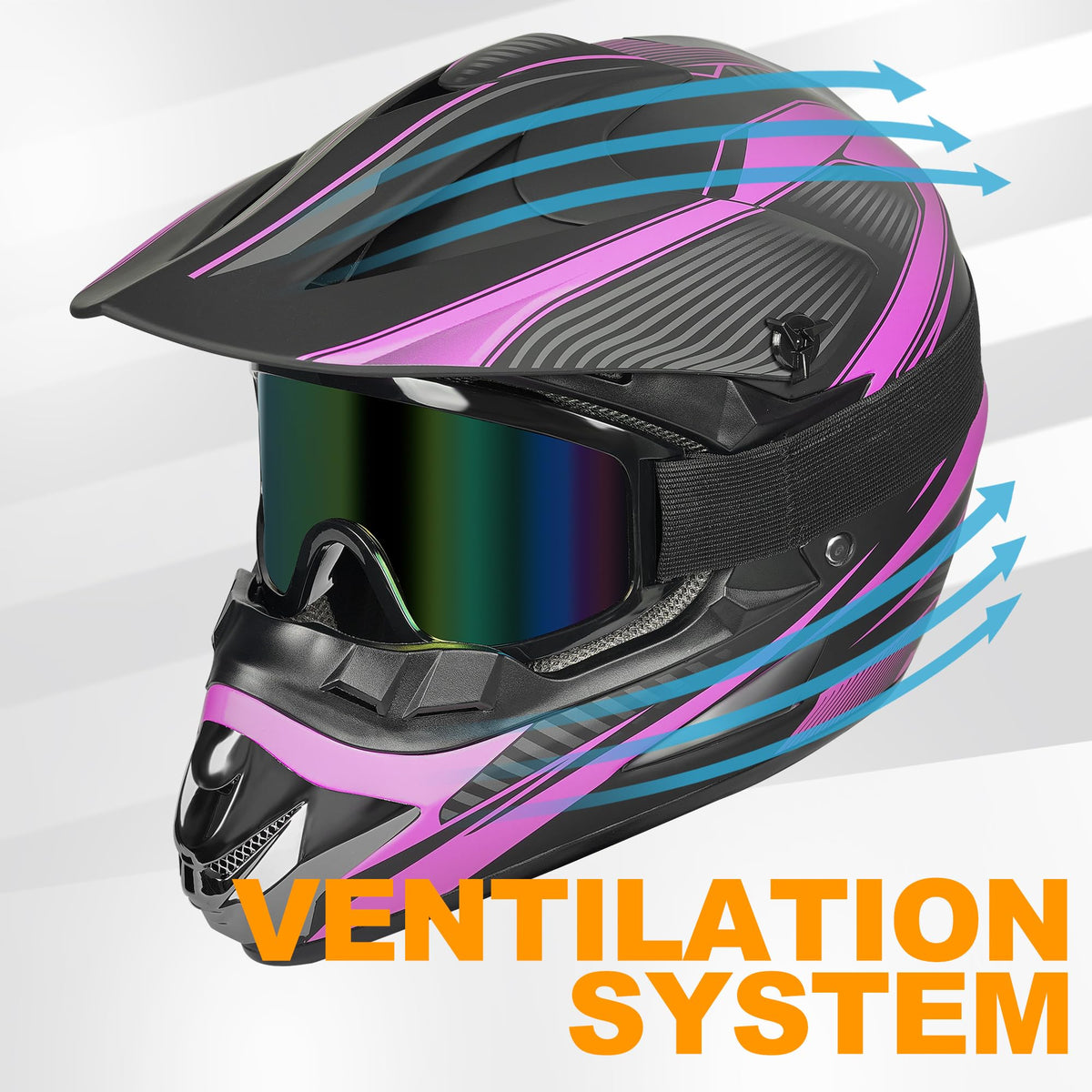 Youth Dirt Bike Helmet 4Pcs Set DOT Approved G870009