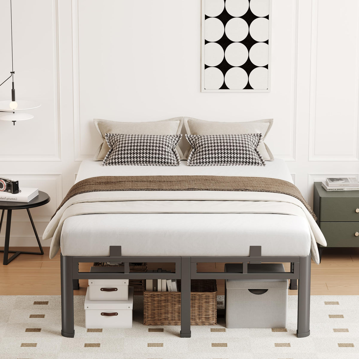 Queen 18 Inch Tall Metal Platform Bed Frame A1885