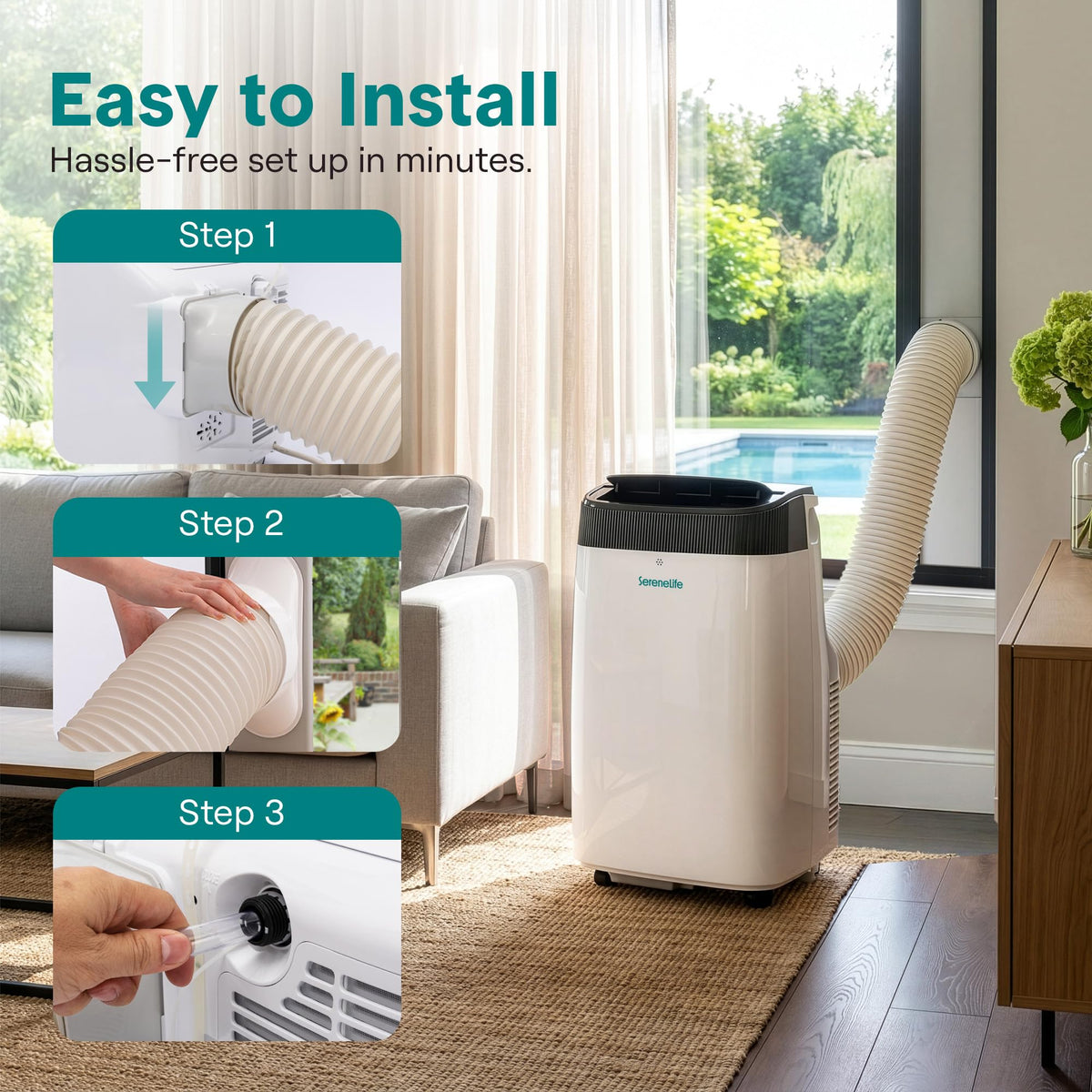 Portable Air Conditioner 8000 BTU 3-in-1 with Window Kit and Remote X7155