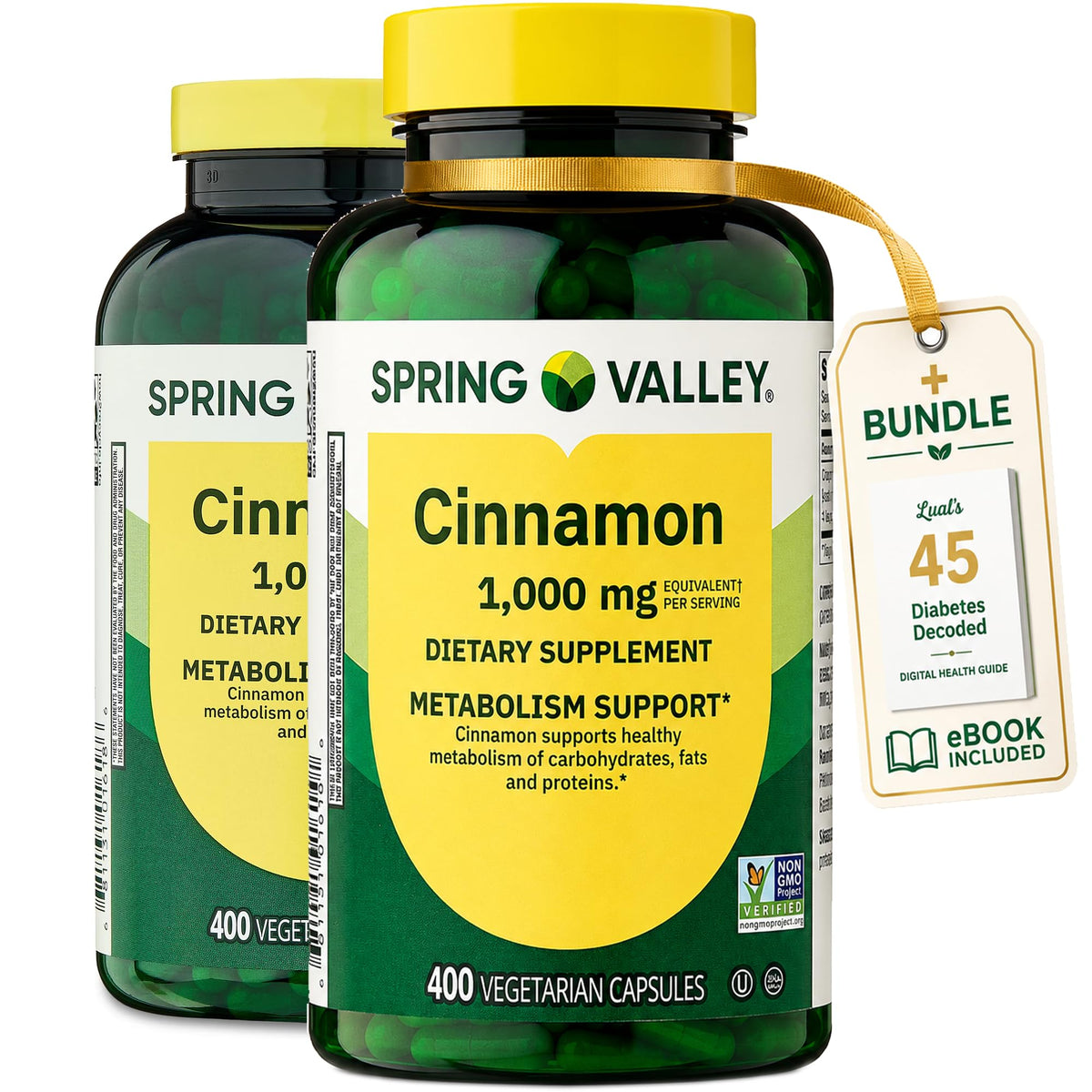 Cinnamon Supplement 1000mg 400 Vegetarian Capsules Q6790