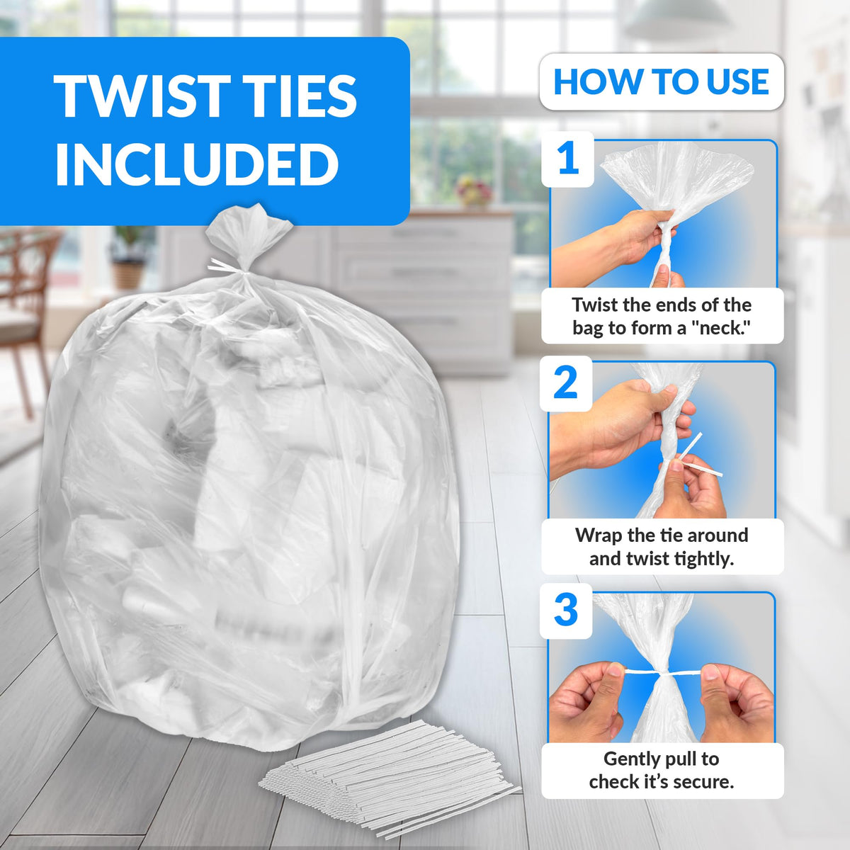 65 Gallon Heavy Duty Trash Bags B78655