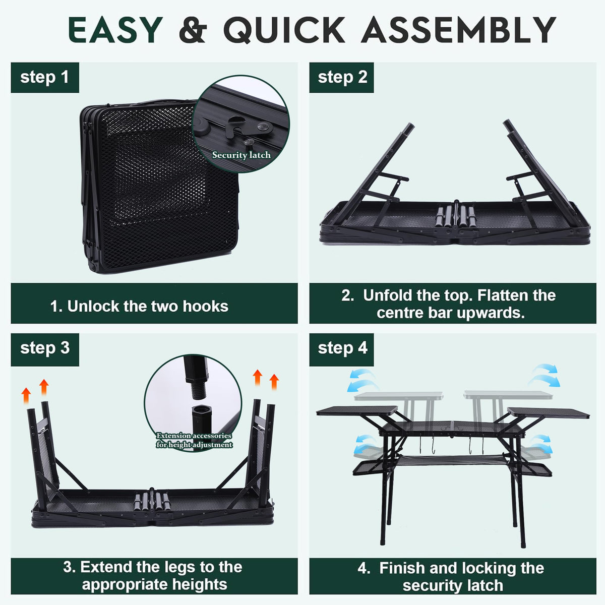 Compact Camping Metal Table B903187
