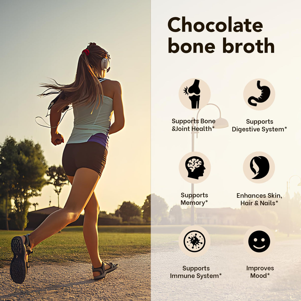Bone Broth Protein Powder Hot Chocolate Cocoa J4578