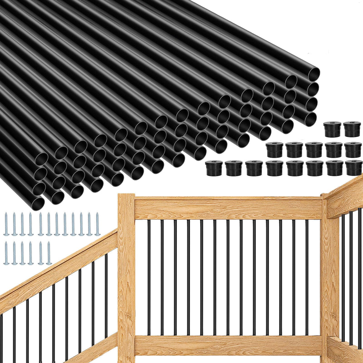 101 Pack 36" Round Black Aluminum Deck Balusters S27900