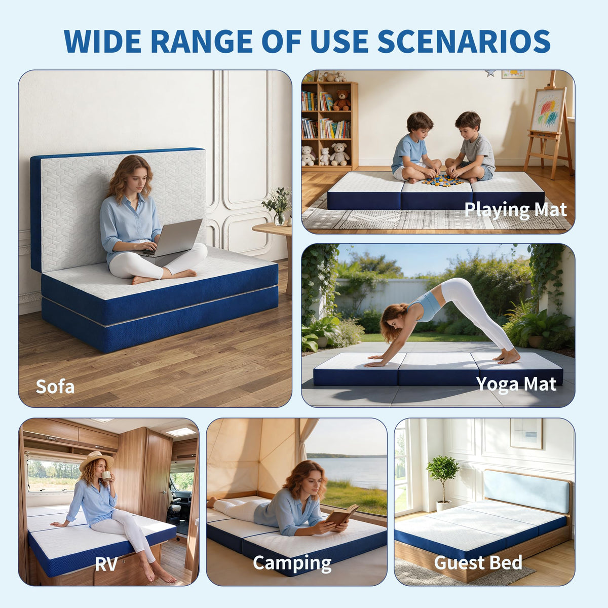 Queen 6 Inch Foldable Gel Memory Foam Mattress N72361