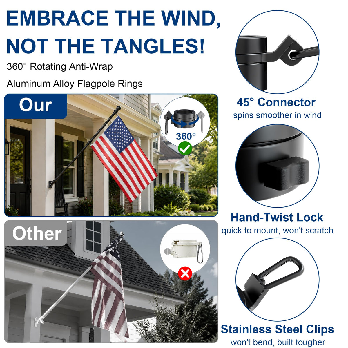Black 5FT Aluminum Flag Pole J719