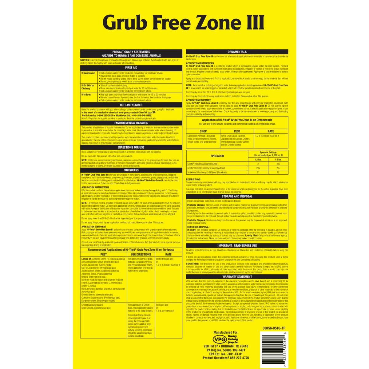 30 lbs Grub Control L732