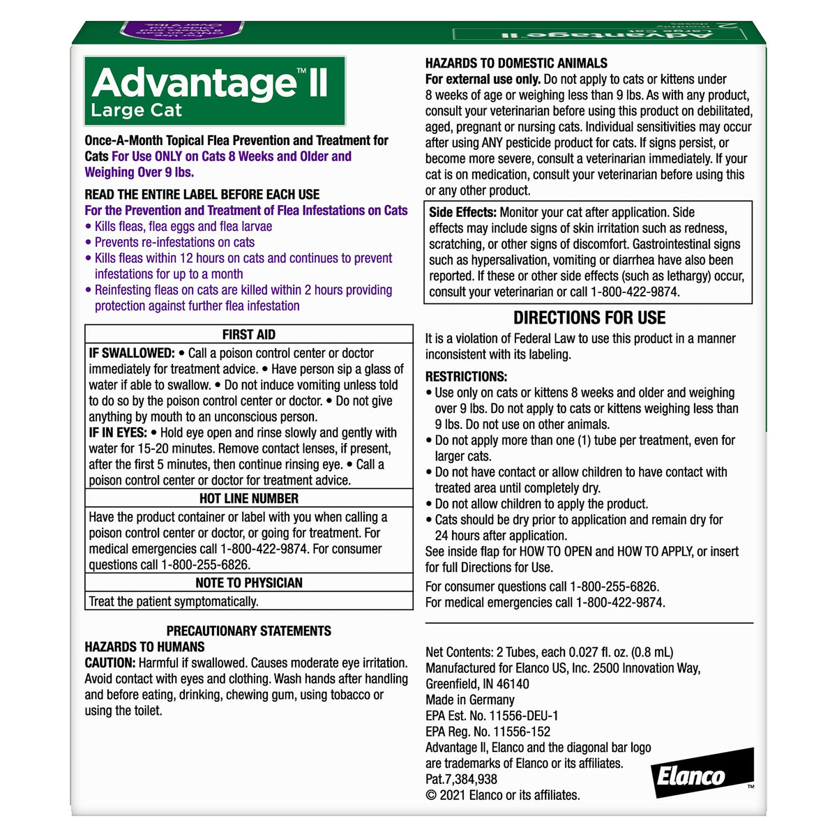 Large Cat Topical Flea Treatment & Prevention 2ct Z661