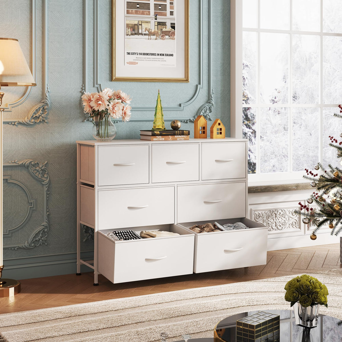 White 7 Drawer Dresser B501492